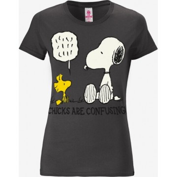 LOGOSHIRT T-Shirt 'Snoopy' in dunkelgrau