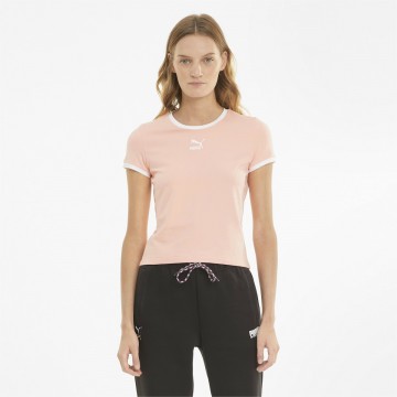 PUMA T-Shirt in rosa / weiß