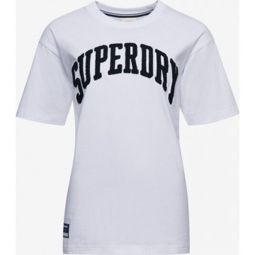 Superdry Shirt 'Varsity Arch' in schwarz / weiß