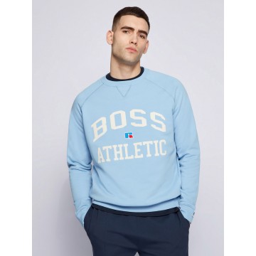 BOSS Casual Sweatshirt 'Stedman Russell Athletic' in blau / hellblau / rot / weiß