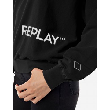 REPLAY Sweatshirt in schwarz / weiß